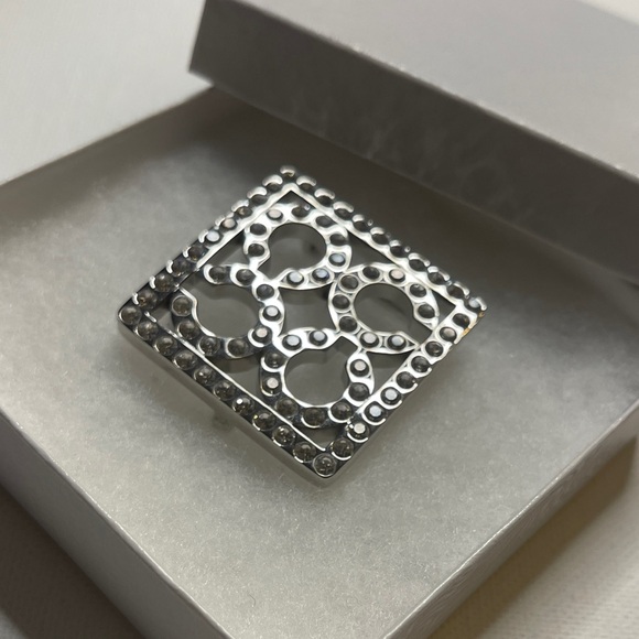 Coach Silver Rhinestone Belt Buckle - Picture 5 of 6
